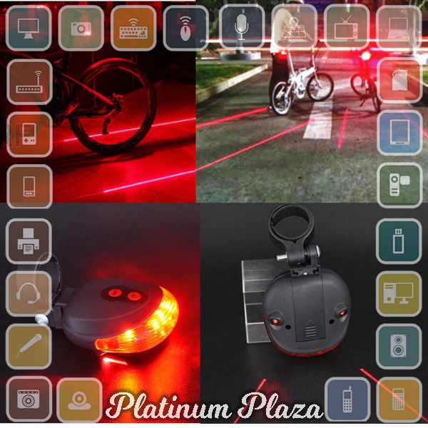 TaffLED Bicycle Laser Strobe Taillight 5 LED / Lampu LED Sepeda - SL-116 - Red`612W7T-