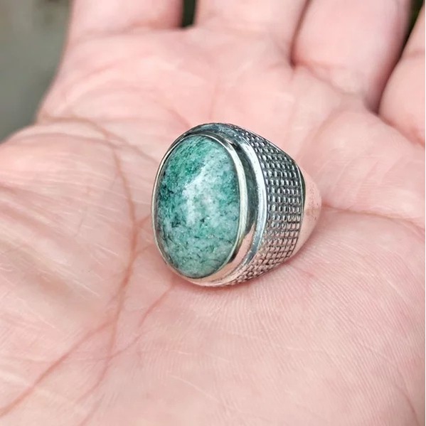 Cincin Jasper Green Matrix Natural Batu Alam Termurah