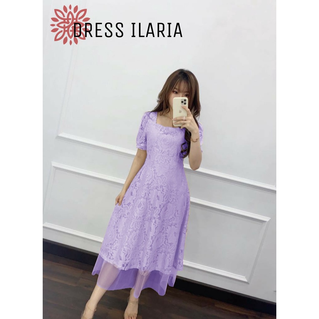 ILARIA DRESS BRUKAT TILE 3UKURAN / DRESS PESTA DEWASA / DRESS ILARIA BROKAT / BAJU PESTA WANITA DEWASA /GAUN PESTA NIKAH / DRESS PESTA