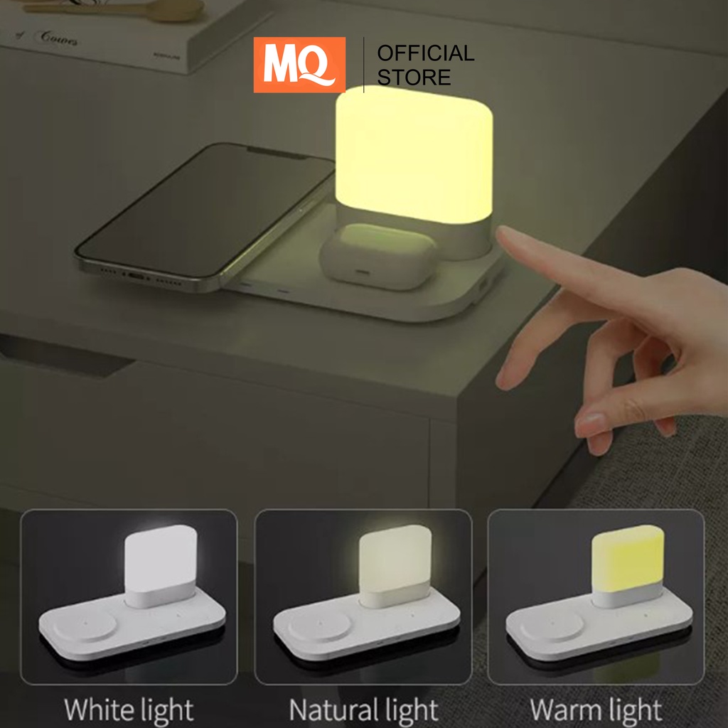 MQ Wireless Charging Night Light 2 in 1 Fast Charging For Universal Smartphone Multifungsi