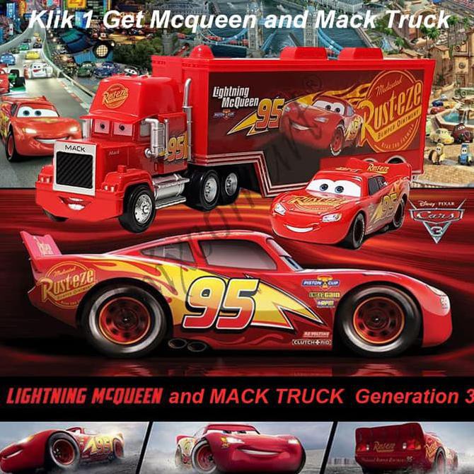 Mainan Anak Cars Lightning Mcqueen And Mack Truck