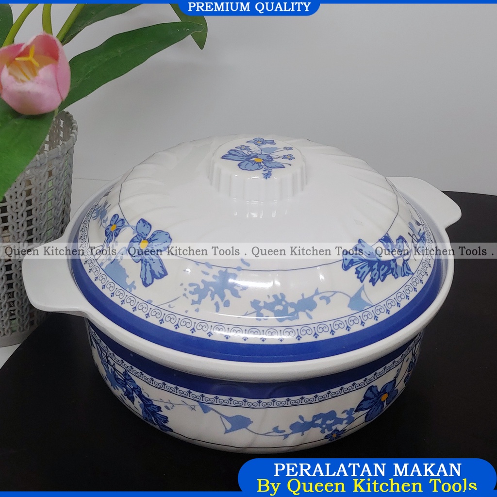 Mangkuk Tutup Melamin Original | Tempat Nasi dan Gulai | Wadah Saji