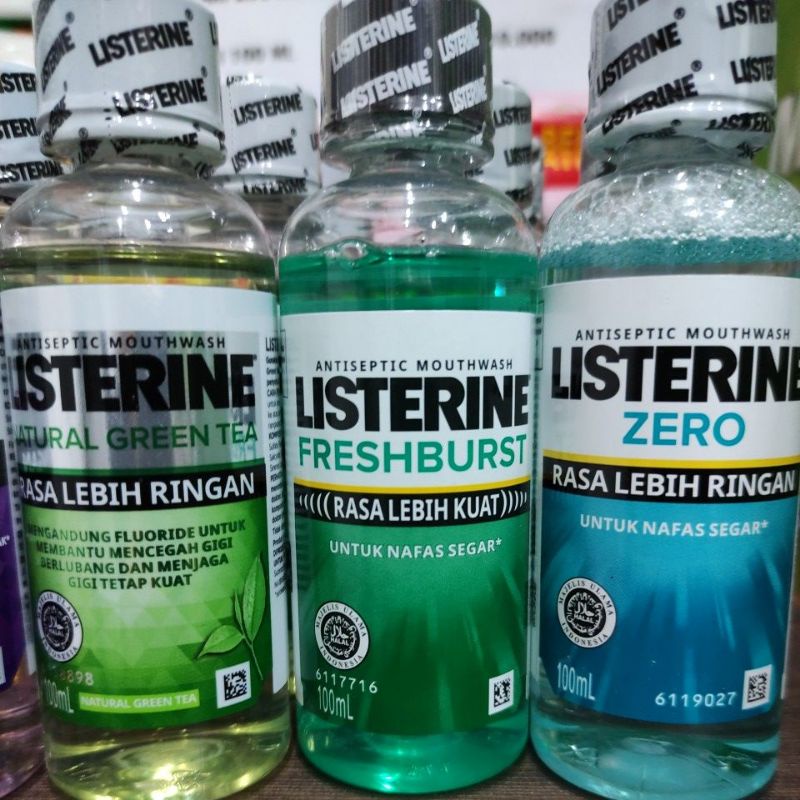 Listerine Obat Kumur 100 MLmembuat nafas lebih segarmenjaga gigi tetap kuat