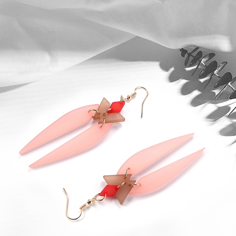 SIY  1Pair Acrylic Candy Color Leaf Long Drop Dangle Earrings Women Statement Jewelry