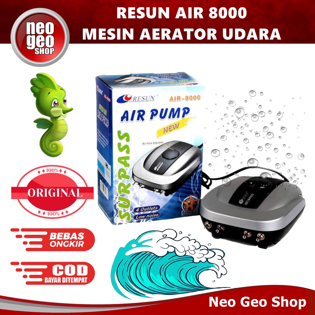 Resun Air8000 Air 8000 Mesin Pompa Aerator Udara Airpump