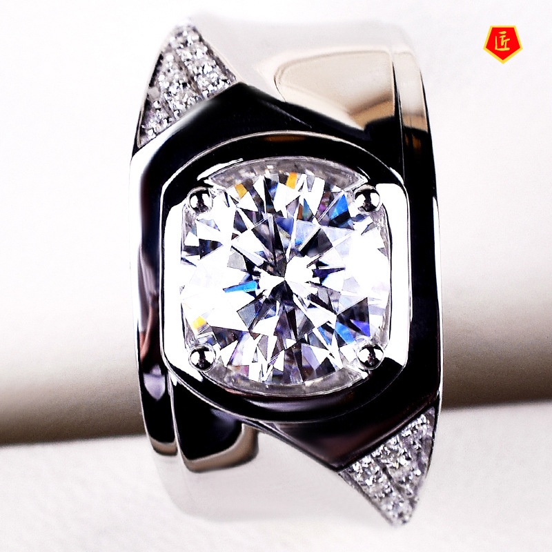 [Ready Stock]Men's Personality Elegant Moissanite Ring