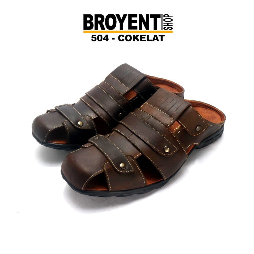 Sepatu sandal Pria Casual Bustong Kulit Asli 504