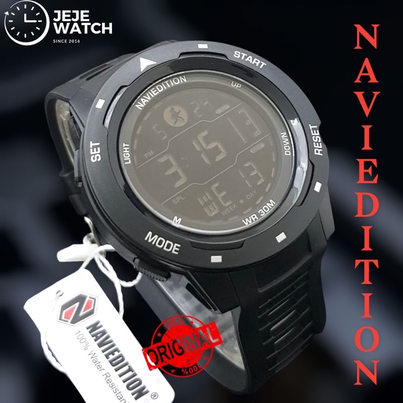 JAM TANGAN PRIA NAVIEDITION 2016 TALI RUBER 100%ORIGINAL | WATER RESISTANT | FREE BATERAI ORIGINAL | ANTI AIR | KARET DIGITAL COWOK | FREE BOX |