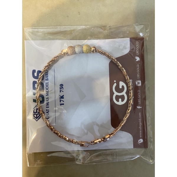 Gelang Kawat Booba Kadar 750/17k UBS