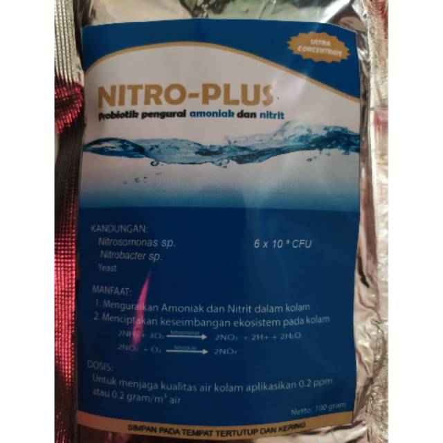 Nitrobacter probiotik pengurai amoniak nitrit 100 gram nitro-plus nitrobac