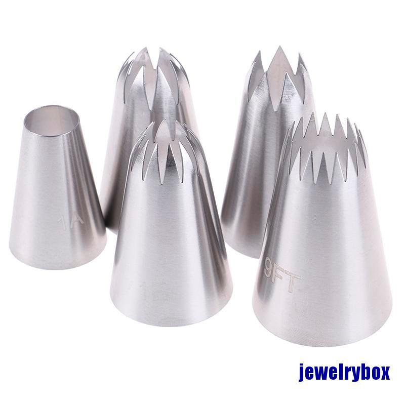 5 Pcs Alat Nozzle Icing Piping Ukuran Besar Gaya Rusia Untuk Dekorasi Kue