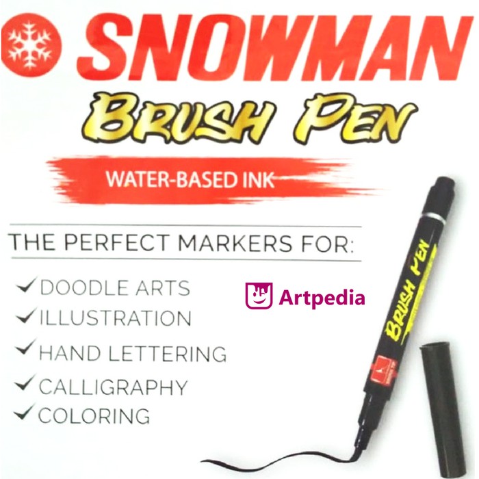 

Ready Stok Snowman Brush Pen Brush Pen Kuas Set 24 warna BM 24 Lettering Doodle Limited