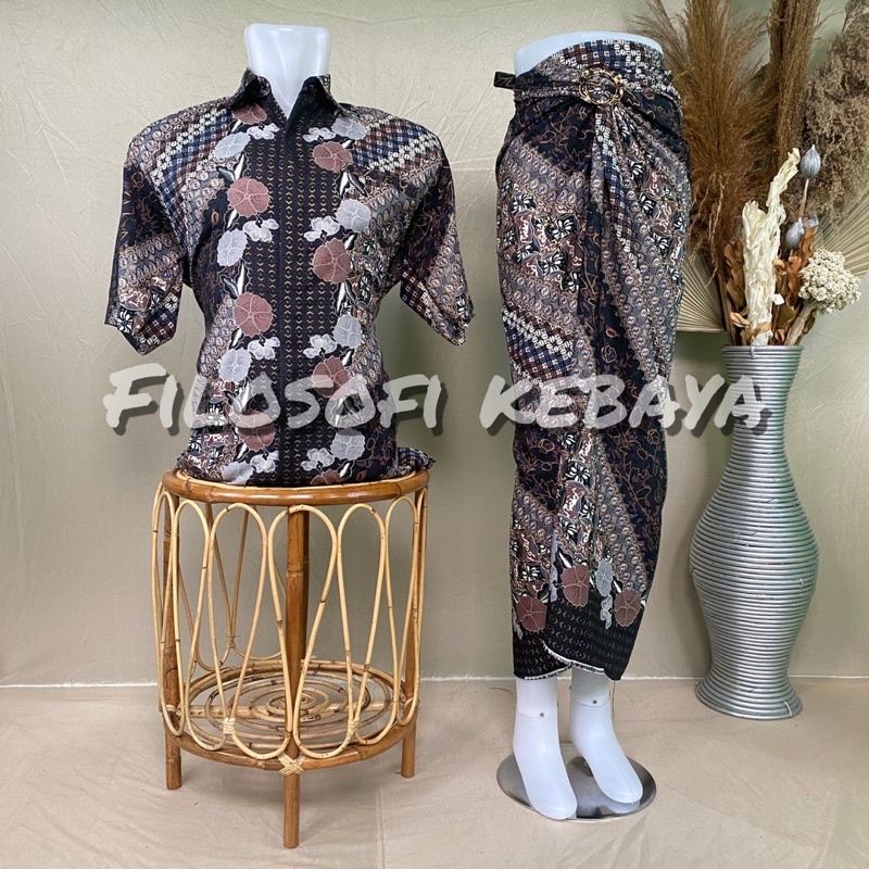 BATIK COUPLE / BAJU BATIK COUPLE LENGAN PENDEK / BATIK SET / ROK LILIT BATIK COUPLE / BATIK LENGAN P