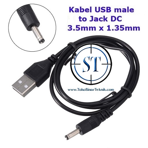 Kabel Adapter Charger Power Supply USB 5v To Jack DC 3.5mm x 1.35mm