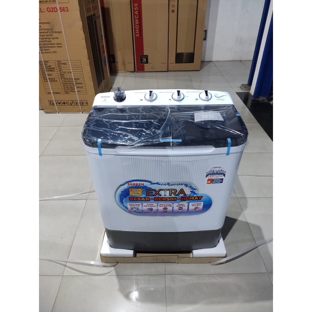 MESIN CUCI SANKEN TW 8808 FGY 7KG 2 TABUNG TW8900 BK XTOR TECHNOLOGY