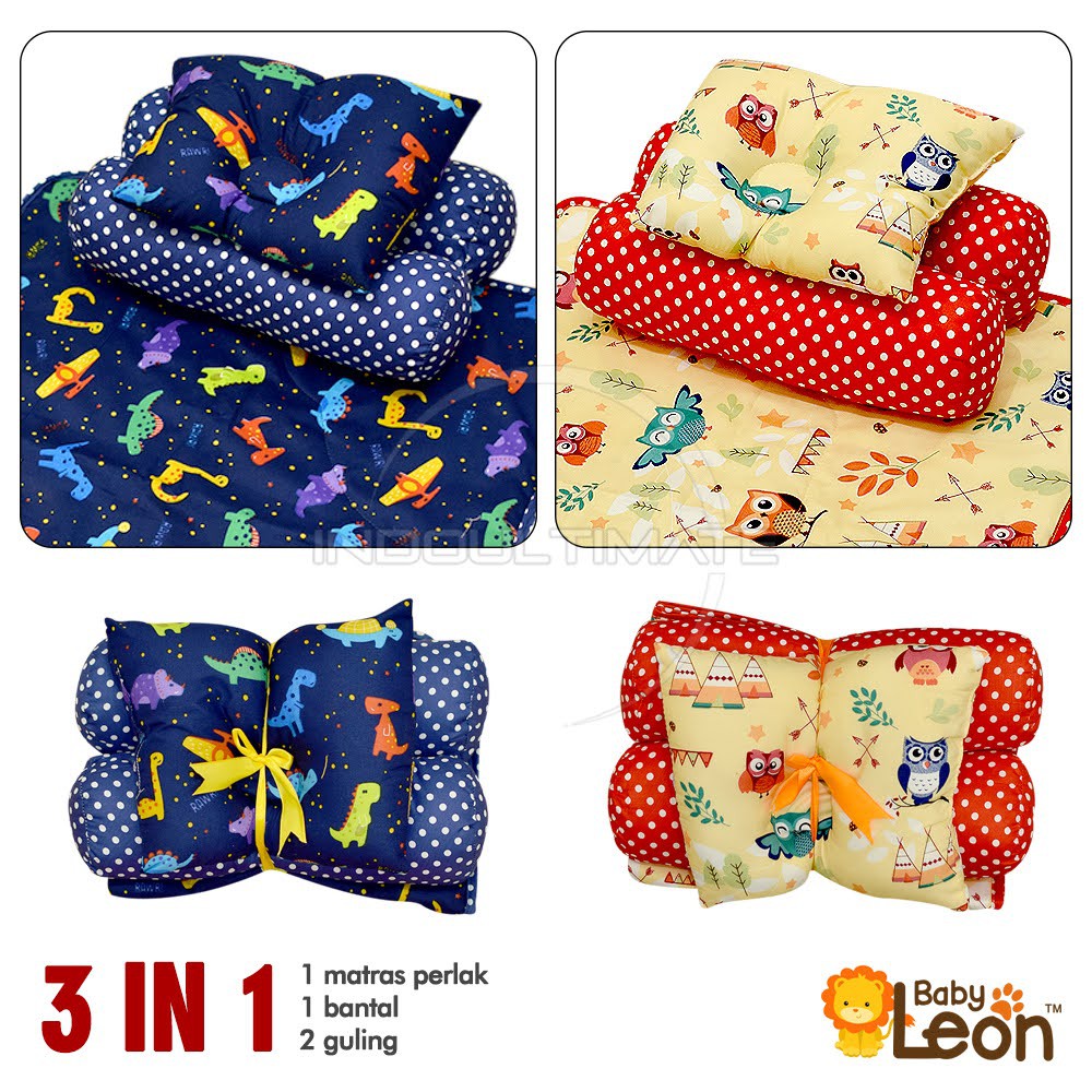 3in1 Set Bantal Guling Bayi Anak Kasur Bayi Set Bantal Matras Bayi Bantal Bayi Menyusui BGS-123 Kasur Multifungsi Bedcober Bayi SP-019 BABY LEON