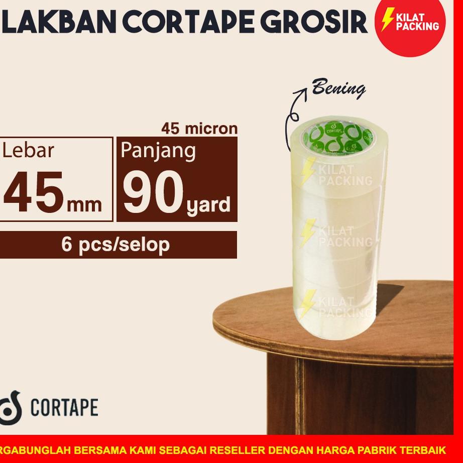 

Kekinian Lakban Cortape Bening 45 mm x 90 yard Ekonomis Ter1 Selop ✓