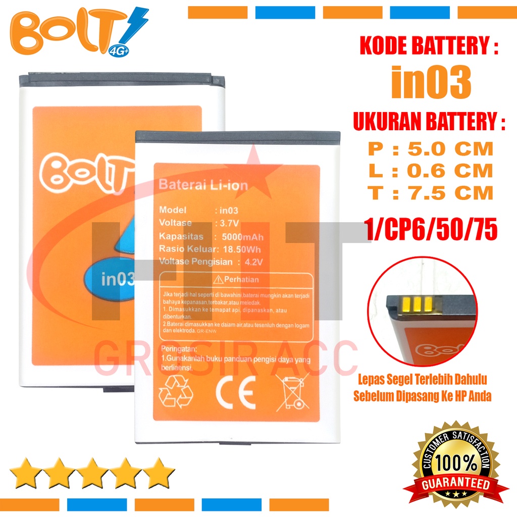 Baterai Battery Modem Mifi BOLT Aquila Max Ultra LTE IN03 , inO3 BL1