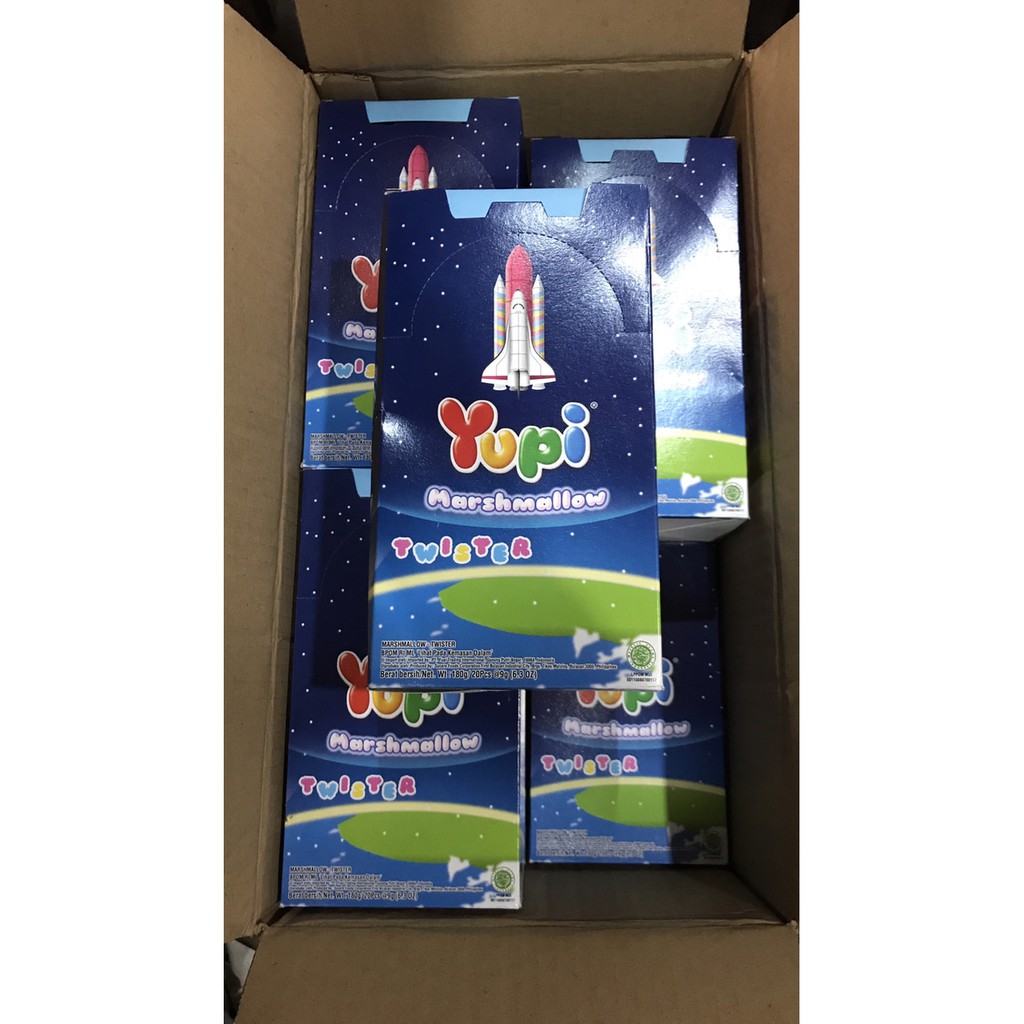 

Yupi Marshmallow Twister 1 Pak Box Dus 20 Pcs Permen Marsh Mallow