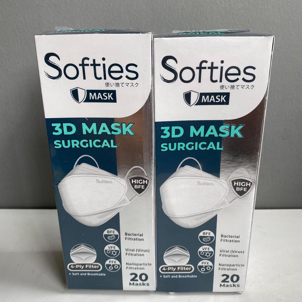 MASKER/ SOFTIES 3D MASK SURGICAL KF94 4PLY ISI 20 / MASKER 3D SOFTIES