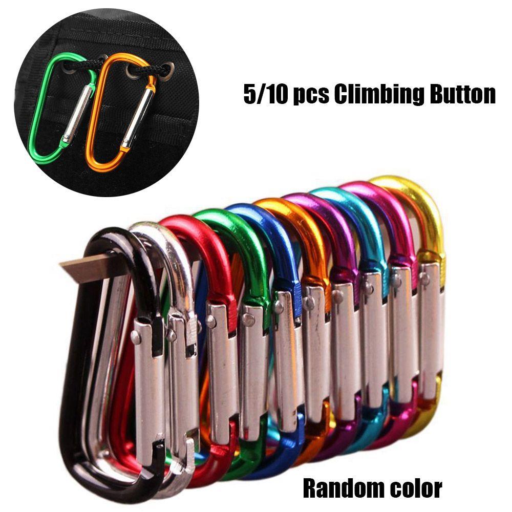 Suyo 5/10pcs Tombol Panjat Acak Kualitas Tinggi Peralatan Multicolor Aluminium Alloy Carabiner