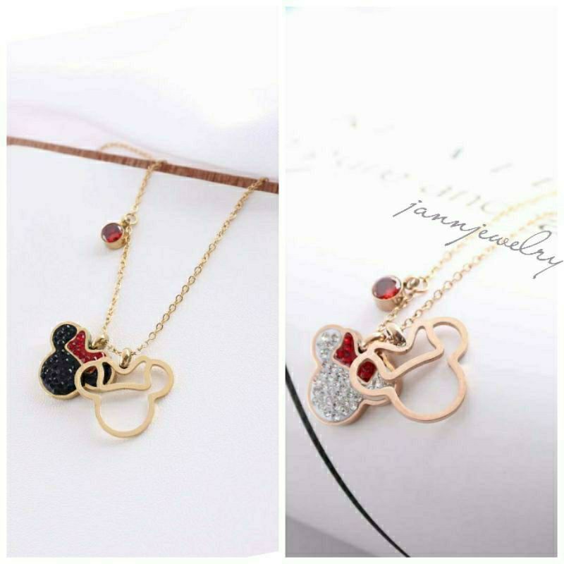 Kalung Mickey Nori Titanium Anak &amp; dewasa Anti Karat &amp; Alergi MM