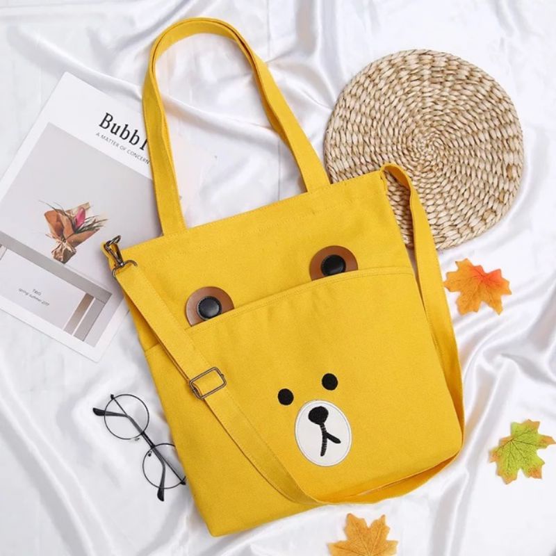 TOTE BAG BERUANG-FOMO-TOTEBAG MURAH-TEDDY
