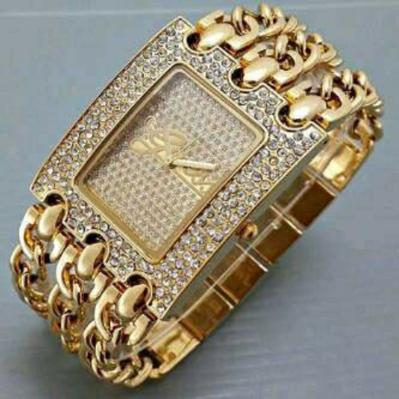 Jam Tangan Guess Rantai 3 Warna Gold - Jam Tangan Guess Rantai Tiga Warna Gold - Guess Rantai Tiga