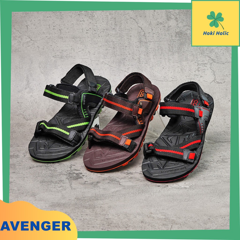 SANDAL GUNUNG CARVIL AVENGER - GM TERBARU WARNA BLACK NEON GREEN/BLACK RED / BROWN ORANGE