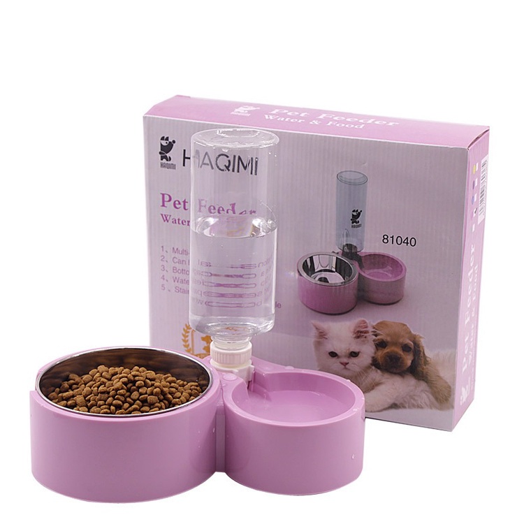 Dispenser Makan Stainless Dan Minum Gantung Untuk Anjing Dan Kucing