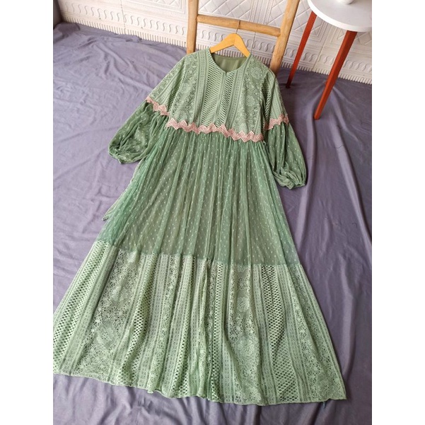 MAUDY DRESS TILE / DRESS / DRESS TILE  / GAMIS PESTA SIMPLE / DRESS MUSLIM