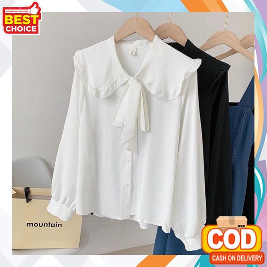 Baju Atasan Wanita Terbaru Blouse Cewek Kekinian Bluse Wanita Blus Remaja Korea Murah Casual A Js988