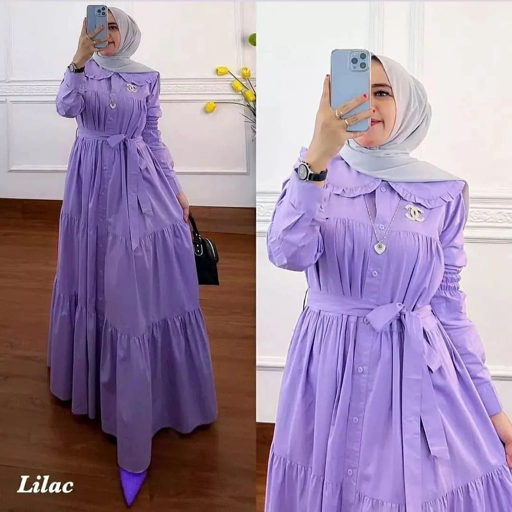 DISKON KINANTI DRESS- dress wanita / dress kondangan / dress polos / dress murah / dress wanita muslimah