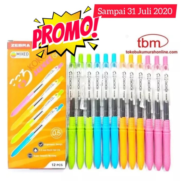 

PROMO !!!BOLPEN KOKORO SWEETCOLOURED BARREL ZEBRA 0.5 Black TERMURAH