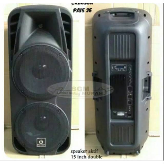 SPEAKER PORTABLE AKTIF CRIMSON DOBLE 15 INCH PA 15 2E