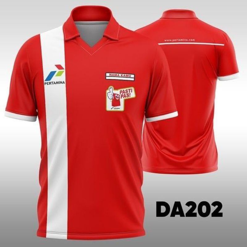 Kaos Jersey Seragam Pegawai SPBU PERTAMINA Fullprint Free Custom Nickname