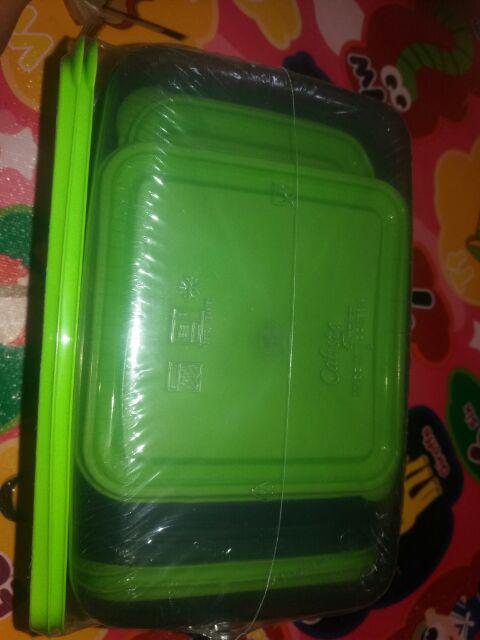 Calista Otaru Smoke Isi 14 Pcs (7 Set) / Toples Plastik / Tempat Makanan / Container / Warna Hijau
