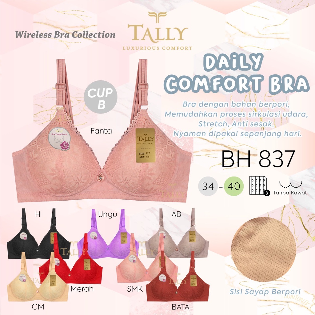 BH TANPA KAWAT TALLY 837 DAILY COMFORT BRA CUP B