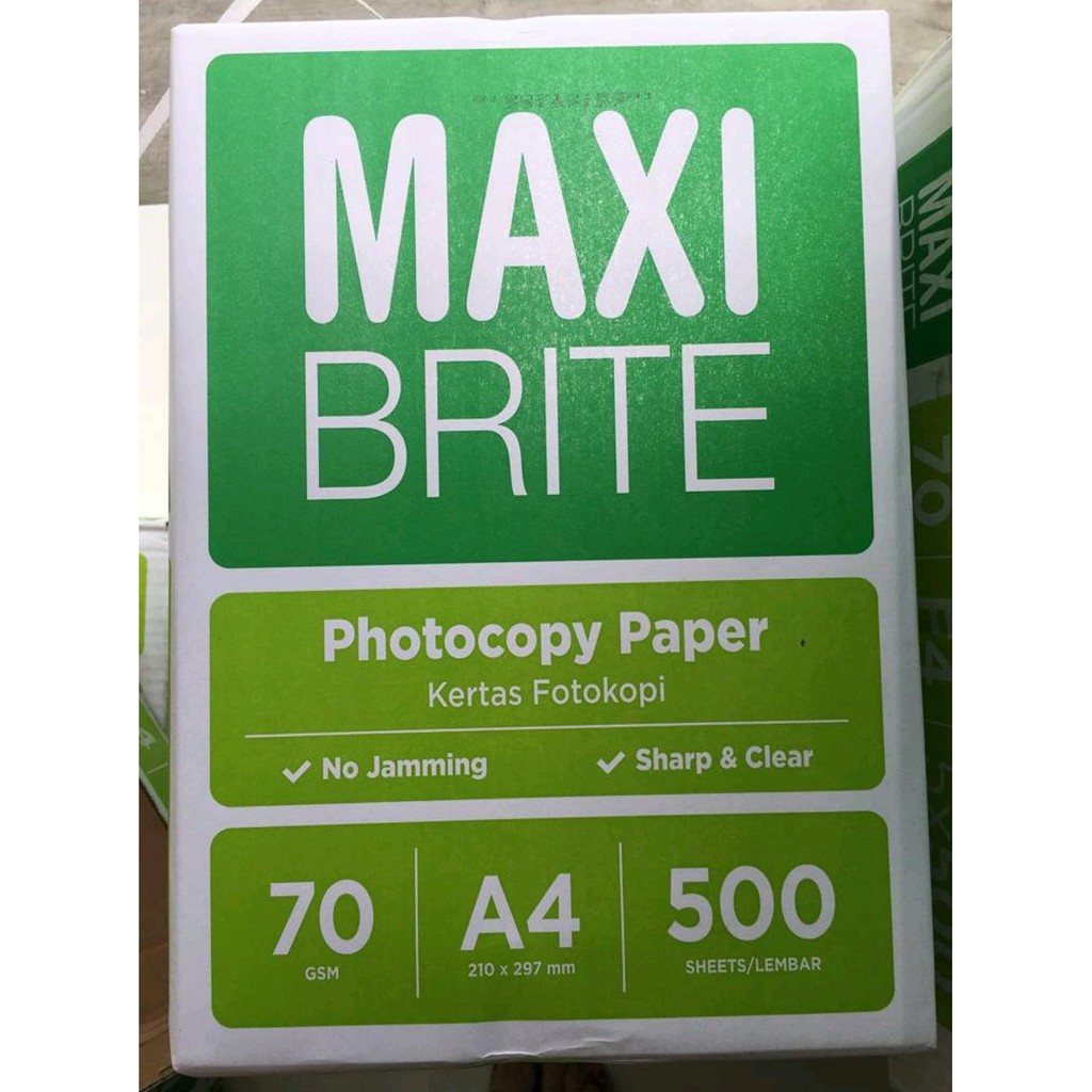 

Kertas HVS A4 70 gsm MAXI BRITE Khusus Gojek dan Grab