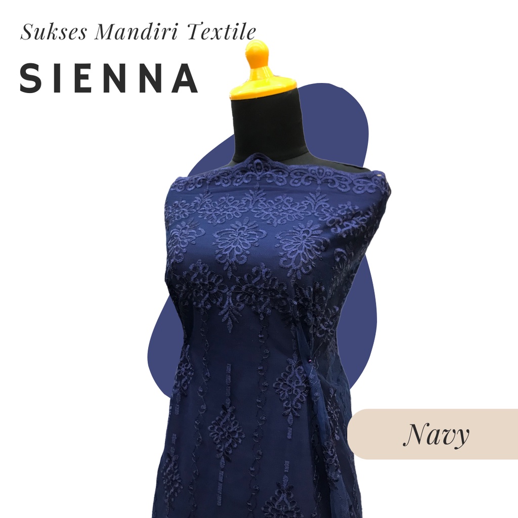 [SIENNA] Brokat Brukat Tile Joko Tribal Sumba Premium Mewah Warna Navy Biru Tua Dongker | Harga ½ me