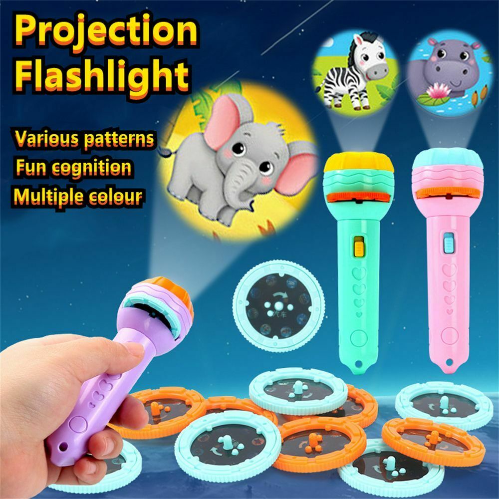 24 Images Dinosaur Pattern Torch Projector Flashlight Kids Bedtime Storys Educational Toy