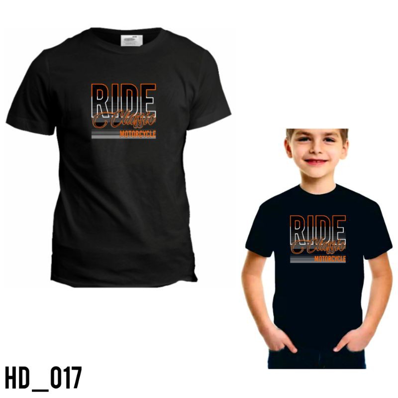 kaos distro pria tulisan ride clasic Combad 24s dewasa dan anak - Black series