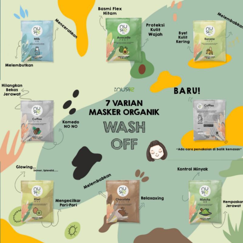 [RESS.VIP RESMI TANGAN PERTAMA] Wash Off Organic Mask 15gr Nure Beauty