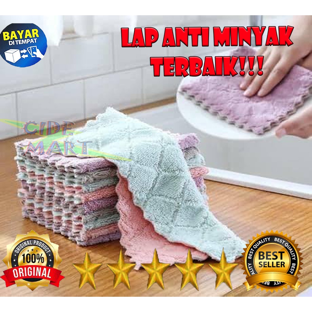 Kain Lap Piring Anti Minyak Bahan Microfiber / Kain Lap Anti Minyak / Lap Cuci Piring