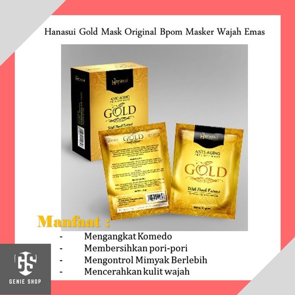 [1PCS] Hanasui Peel Off Mask Masker Emas Hanasui Anti Aging Masker Wajah Mewah dengan Peach Extract dan Vitamin B3 - BPOM