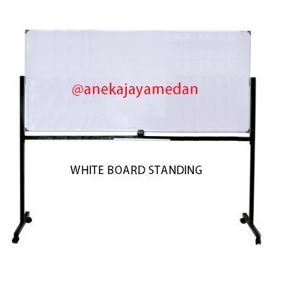 

Papan Tulis White board 2 sisi 90x120 cm Standing |Magnet | Medan