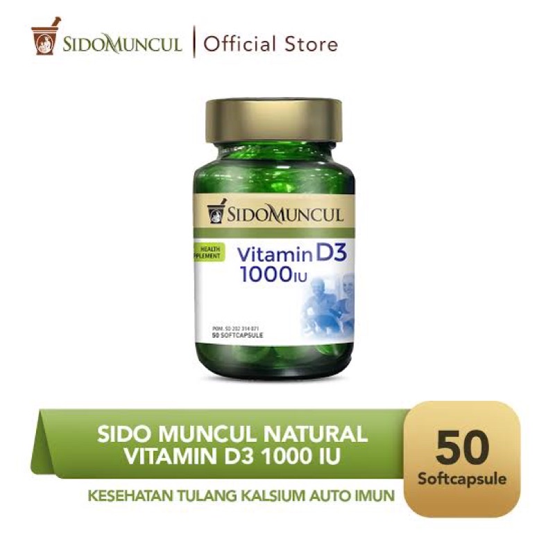 SIDOMUNCUL NATURAL VITAMIN D3 1000 IU 50 SOFT CAPSULE