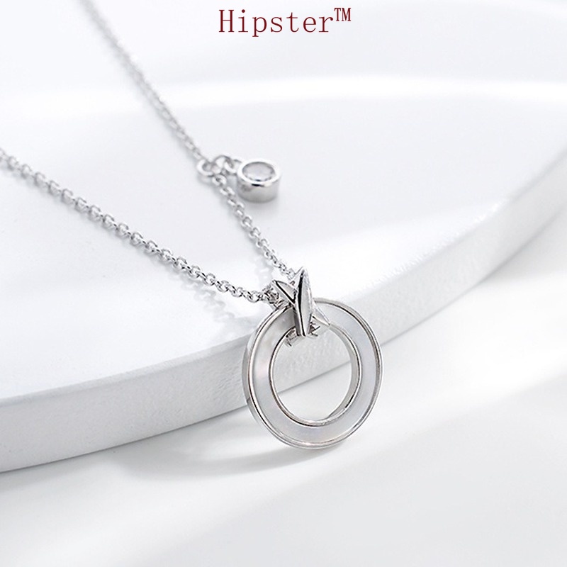 Special Interest Light Luxury Ins Style Fashion Personality White Shell Pendant Circle Necklace