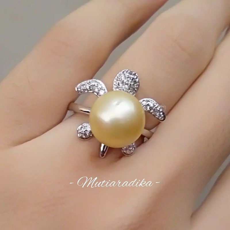 Cincin Rodhium Mutiara Model Penyu