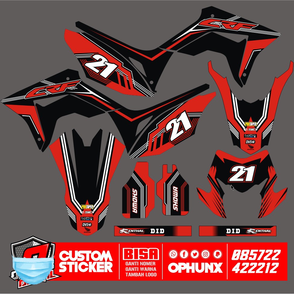 Sticker Decal Cutom  CRF DECAL CUSTOM (2)